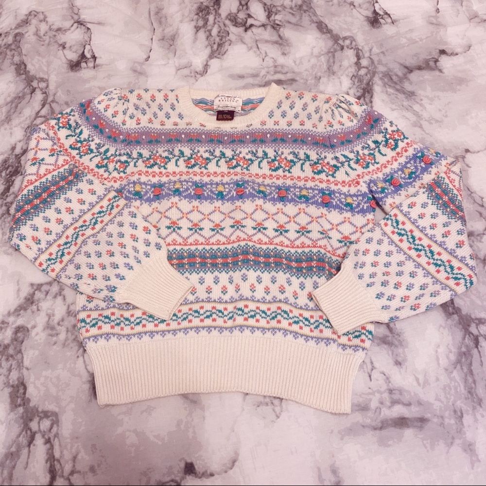 VINTAGE Floral Knit Sweater